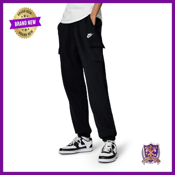 Oversized Fleece Cargo Sweatpants Mid-Rise Women's Activewear